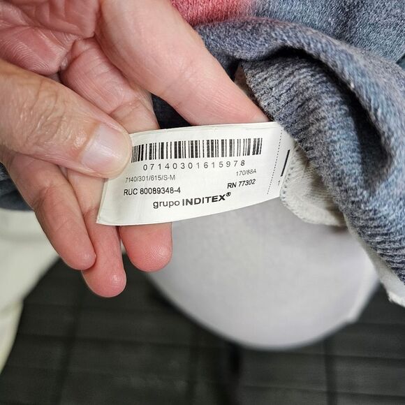 Zara Oversized Tie Dye Short Sleeve Sweater Size Medium - Picture 5 of 8